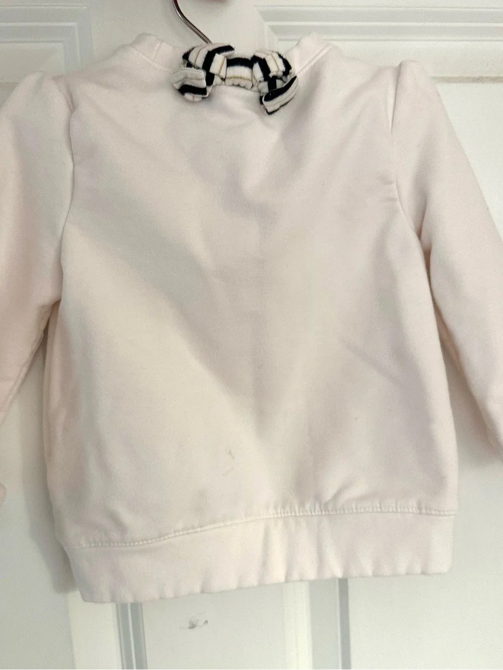 Gymboree Toddler Girls White Cat Pocket Sweatshirt 18 24 Months Back Bow Pullove